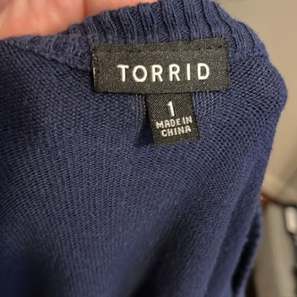 Torrid Blue Heart Embroidered Butterflies Design Pullover Sweatshirt Feminine - Picture 13 of 13